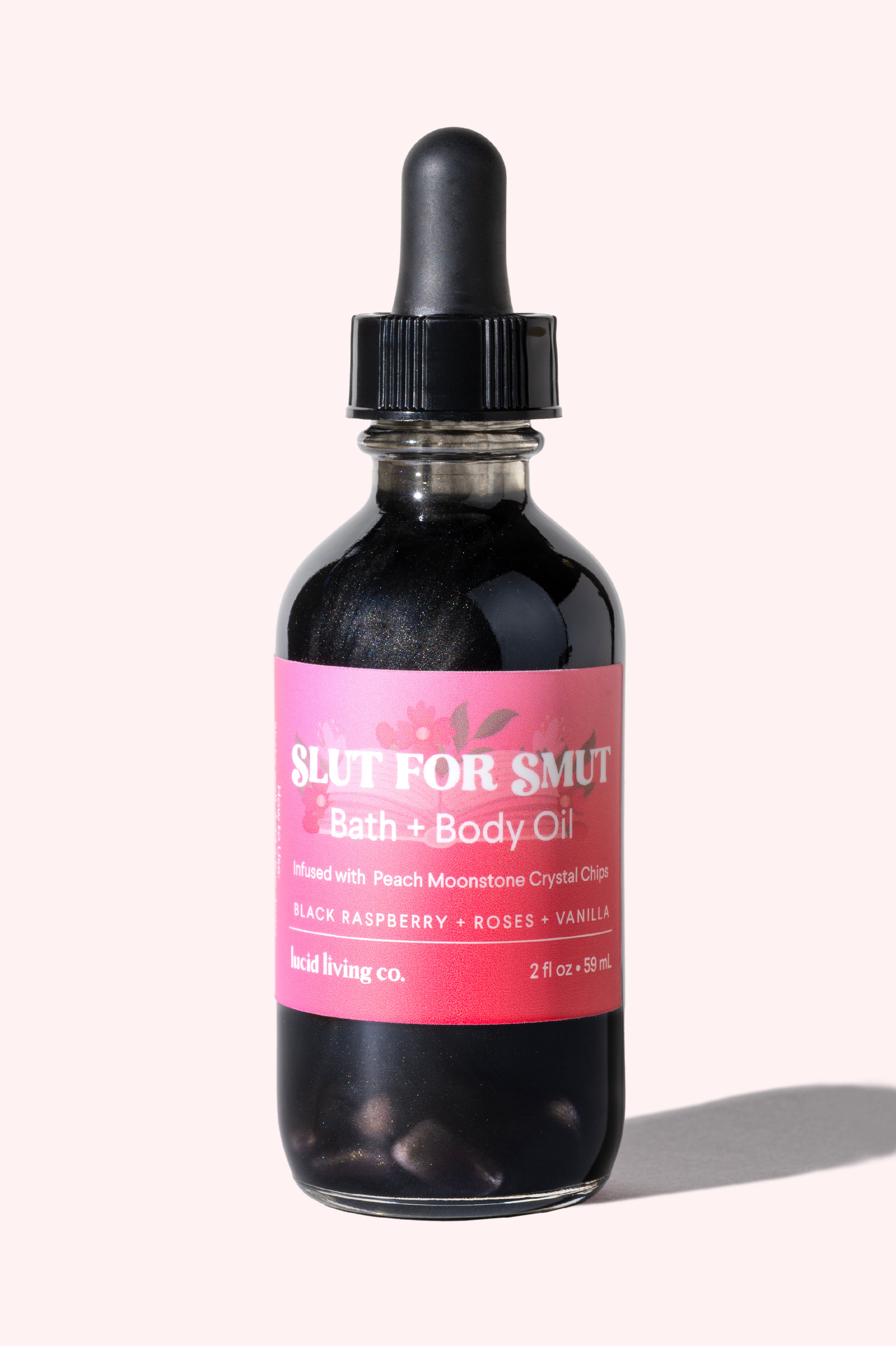 Velvet Love Bundle Slut For Smut bath and body oil with black raspberry, roses, vanilla scent.